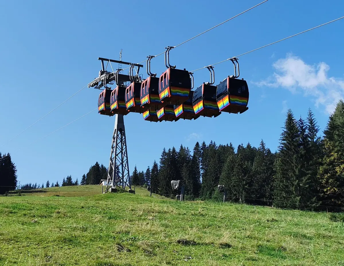 Kabinky lanovky Streuböden ve Fieberbrunnu